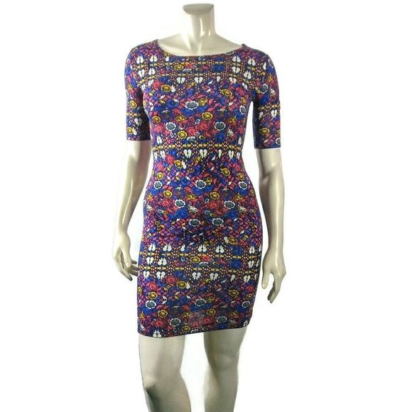 XXS Lularoe Julia Floral Fitted Cottagecore Farmcore Mini Dress - Picture 2 of 5